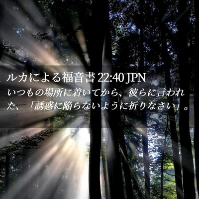 Picture 02 - ルカによる福音書 22:40 JPN - いつもの場所に着いてから、彼らに - Bible Verse Picture