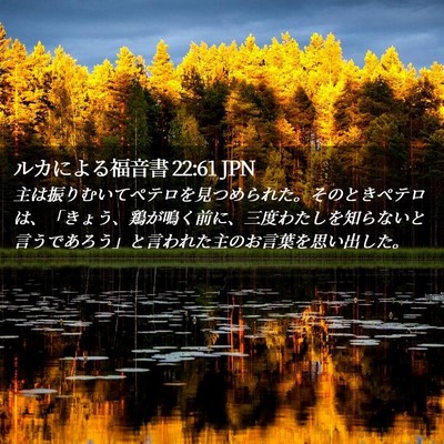 Picture 02 - ルカによる福音書 22:61 JPN - 主は振りむいてペテロを見つめられ - Bible Verse Picture