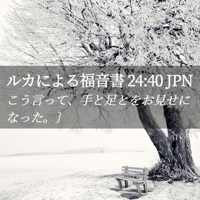 Picture 02 - ルカによる福音書 24:40 JPN - こう言って、手と足とをお見せにな - Bible Verse Picture