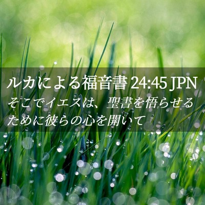 Picture 02 - ルカによる福音書 24:45 JPN - そこでイエスは、聖書を悟らせるた - Bible Verse Picture