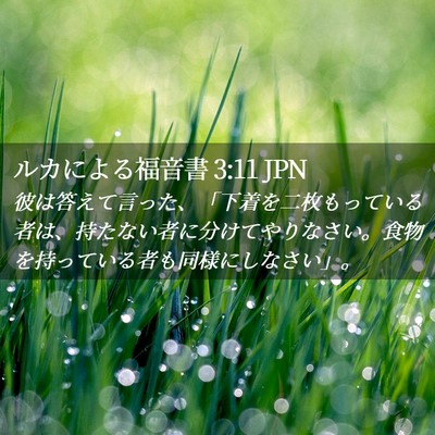 Picture 02 - ルカによる福音書 3:11 JPN - 彼は答えて言った、「下着を二枚も - Bible Verse Picture