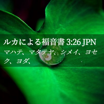 Picture 02 - ルカによる福音書 3:26 JPN - マハテ、マタテヤ、シメイ、ヨセク - Bible Verse Picture