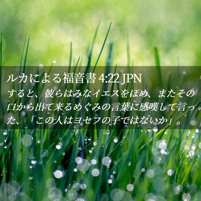 Picture 02 - ルカによる福音書 4:22 JPN - すると、彼らはみなイエスをほめ、 - Bible Verse Picture