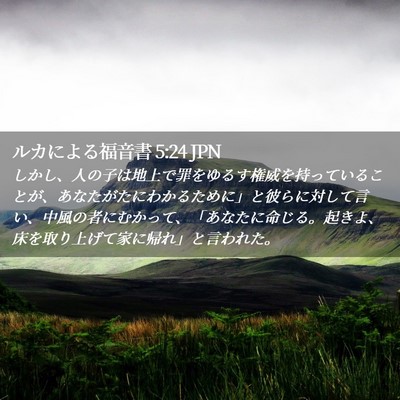 Picture 02 - ルカによる福音書 5:24 JPN - しかし、人の子は地上で罪をゆるす - Bible Verse Picture