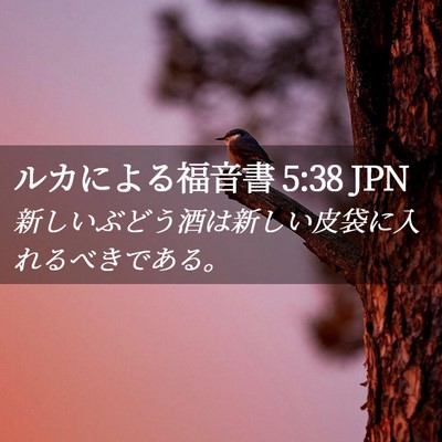 Picture 02 - ルカによる福音書 5:38 JPN - 新しいぶどう酒は新しい皮袋に入れ - Bible Verse Picture