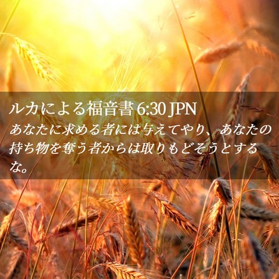 Picture 02 - ルカによる福音書 6:30 JPN - あなたに求める者には与えてやり、 - Bible Verse Picture