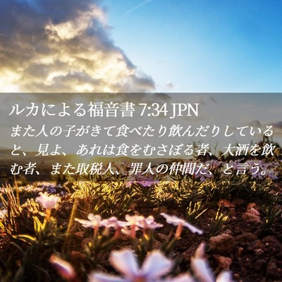 Picture 02 - ルカによる福音書 7:34 JPN - また人の子がきて食べたり飲んだり - Bible Verse Picture