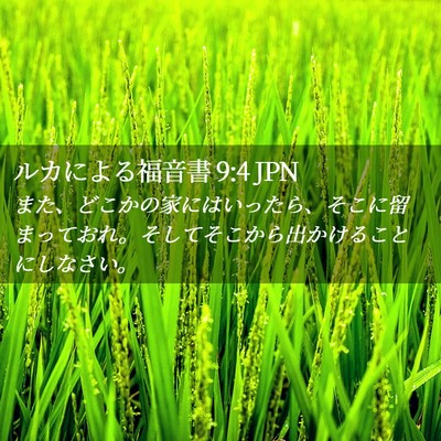 Picture 02 - ルカによる福音書 9:4 JPN - また、どこかの家にはいったら、そ - Bible Verse Picture