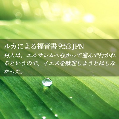 Picture 02 - ルカによる福音書 9:53 JPN - 村人は、エルサレムへむかって進ん - Bible Verse Picture