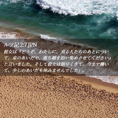 Picture 02 - ルツ記 2:7 JPN - 彼女は『どうぞ、わたしに、刈る人 - Bible Verse Picture
