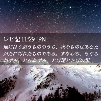 Picture 02 - レビ記 11:29 JPN - 地にはう這うもののうち、次のもの - Bible Verse Picture