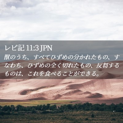 Picture 02 - レビ記 11:3 JPN - 獣のうち、すべてひずめの分かれた - Bible Verse Picture