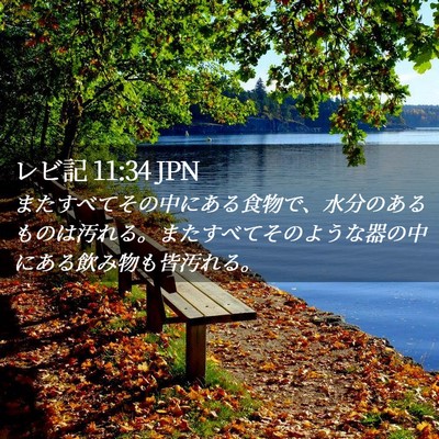 Picture 02 - レビ記 11:34 JPN - またすべてその中にある食物で、水 - Bible Verse Picture