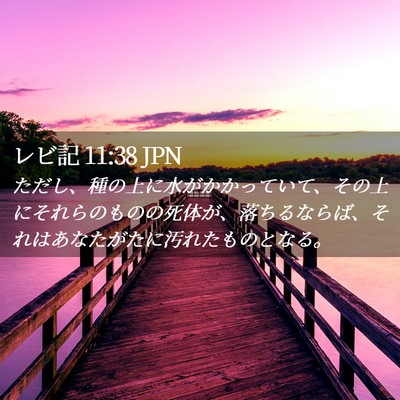 Picture 02 - レビ記 11:38 JPN - ただし、種の上に水がかかっていて - Bible Verse Picture