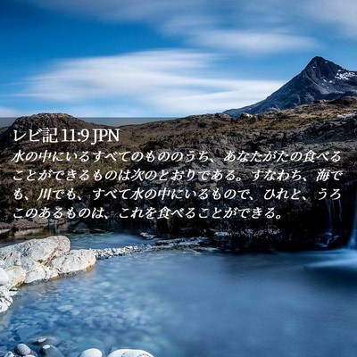 Picture 02 - レビ記 11:9 JPN - 水の中にいるすべてのもののうち、 - Bible Verse Picture
