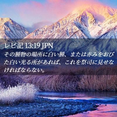 Picture 02 - レビ記 13:19 JPN - その腫物の場所に白い腫、または赤 - Bible Verse Picture