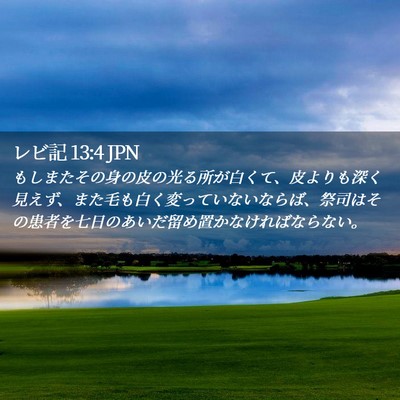 Picture 02 - レビ記 13:4 JPN - もしまたその身の皮の光る所が白く - Bible Verse Picture
