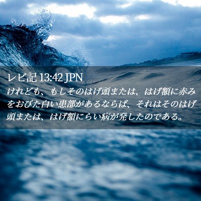 Picture 02 - レビ記 13:42 JPN - けれども、もしそのはげ頭または、 - Bible Verse Picture