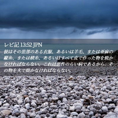 Picture 02 - レビ記 13:52 JPN - 彼はその患部のある衣服、あるいは - Bible Verse Picture