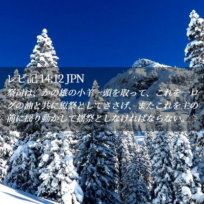 Picture 02 - レビ記 14:12 JPN - 祭司は、かの雄の小羊一頭を取って - Bible Verse Picture
