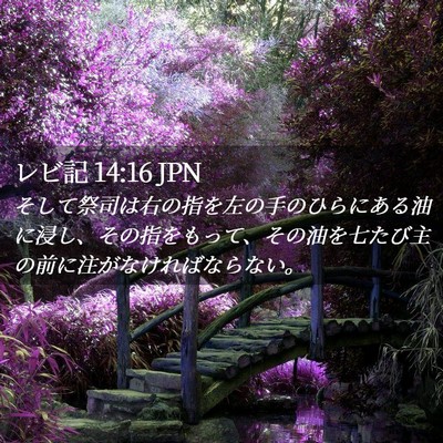 Picture 02 - レビ記 14:16 JPN - そして祭司は右の指を左の手のひら - Bible Verse Picture