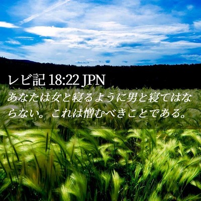 Picture 02 - レビ記 18:22 JPN - あなたは女と寝るように男と寝ては - Bible Verse Picture