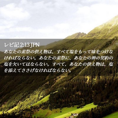 Picture 02 - レビ記 2:13 JPN - あなたの素祭の供え物は、すべて塩 - Bible Verse Picture