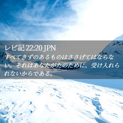 Picture 02 - レビ記 22:20 JPN - すべてきずのあるものはささげては - Bible Verse Picture