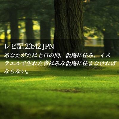 Picture 02 - レビ記 23:42 JPN - あなたがたは七日の間、仮庵に住み - Bible Verse Picture