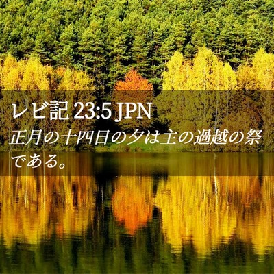 Picture 02 - レビ記 23:5 JPN - 正月の十四日の夕は主の過越の祭で - Bible Verse Picture