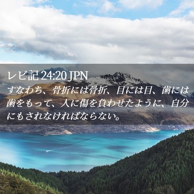 Picture 02 - レビ記 24:20 JPN - すなわち、骨折には骨折、目には目 - Bible Verse Picture