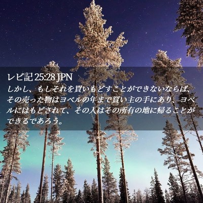 Picture 02 - レビ記 25:28 JPN - しかし、もしそれを買いもどすこと - Bible Verse Picture