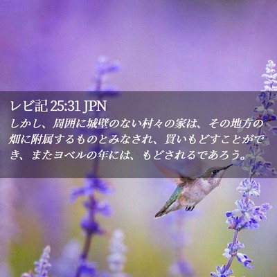 Picture 02 - レビ記 25:31 JPN - しかし、周囲に城壁のない村々の家 - Bible Verse Picture