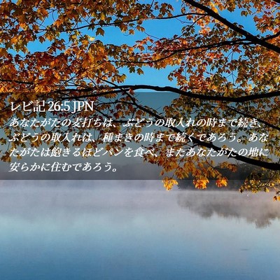 Picture 02 - レビ記 26:5 JPN - あなたがたの麦打ちは、ぶどうの取 - Bible Verse Picture