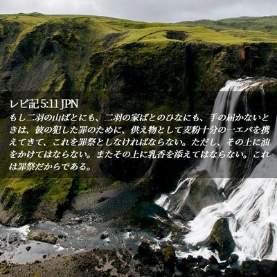 Picture 02 - レビ記 5:11 JPN - もし二羽の山ばとにも、二羽の家ば - Bible Verse Picture