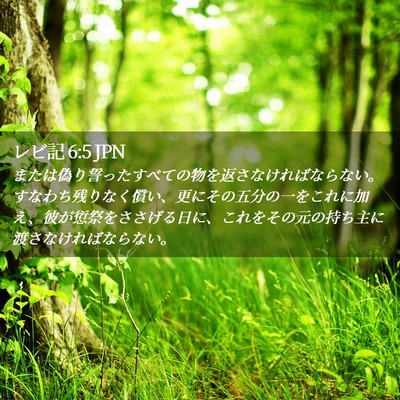 Picture 02 - レビ記 6:5 JPN - または偽り誓ったすべての物を返さ - Bible Verse Picture