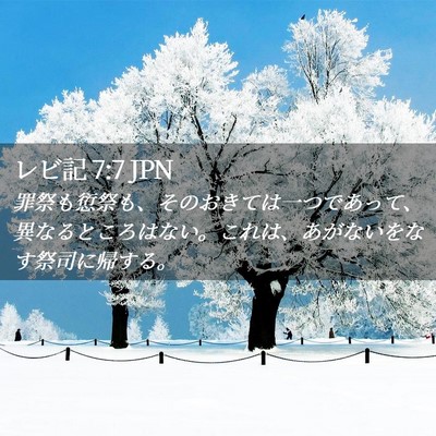 Picture 02 - レビ記 7:7 JPN - 罪祭も愆祭も、そのおきては一つで - Bible Verse Picture