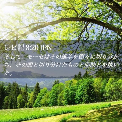 Picture 02 - レビ記 8:20 JPN - そして、モーセはその雄羊を節々に - Bible Verse Picture