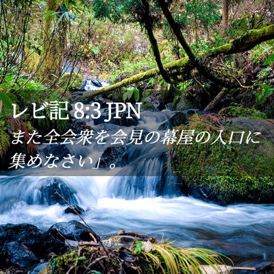 Picture 02 - レビ記 8:3 JPN - また全会衆を会見の幕屋の入口に集 - Bible Verse Picture