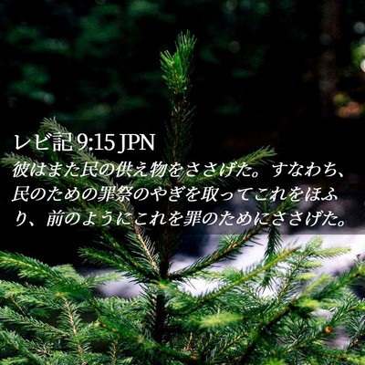 Picture 02 - レビ記 9:15 JPN - 彼はまた民の供え物をささげた。す - Bible Verse Picture