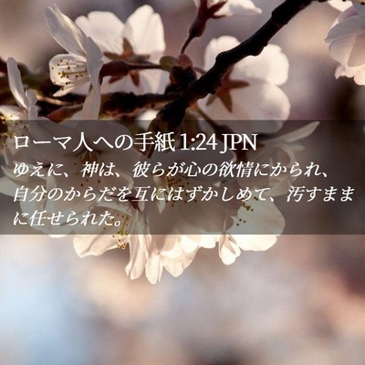 Picture 02 - ローマ人への手紙 1:24 JPN - ゆえに、神は、彼らが心の欲情にか - Bible Verse Picture