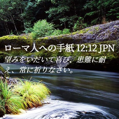 Picture 02 - ローマ人への手紙 12:12 JPN - 望みをいだいて喜び、患難に耐え、 - Bible Verse Picture