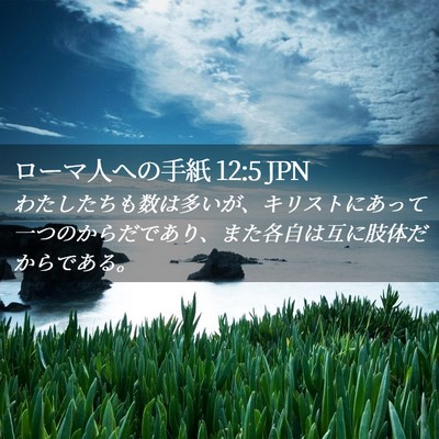 Picture 02 - ローマ人への手紙 12:5 JPN - わたしたちも数は多いが、キリスト - Bible Verse Picture