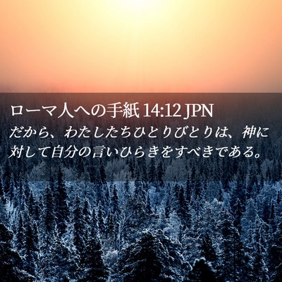 Picture 02 - ローマ人への手紙 14:12 JPN - だから、わたしたちひとりびとりは - Bible Verse Picture