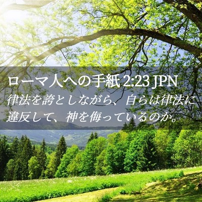 Picture 02 - ローマ人への手紙 2:23 JPN - 律法を誇としながら、自らは律法に - Bible Verse Picture