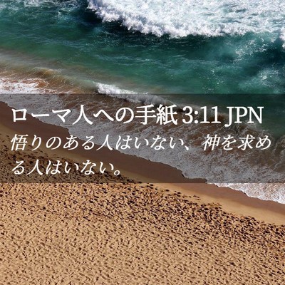 Picture 02 - ローマ人への手紙 3:11 JPN - 悟りのある人はいない、神を求める - Bible Verse Picture