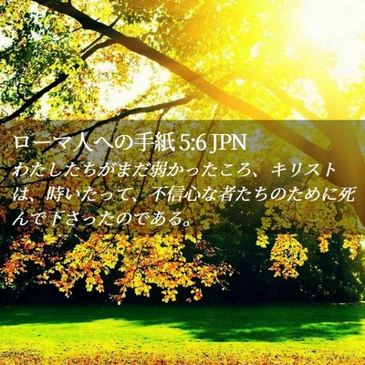 Picture 02 - ローマ人への手紙 5:6 JPN - わたしたちがまだ弱かったころ、キ - Bible Verse Picture