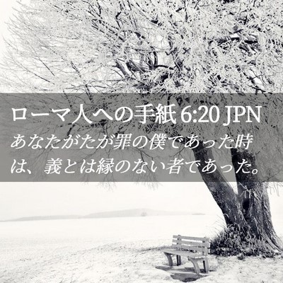 Picture 02 - ローマ人への手紙 6:20 JPN - あなたがたが罪の僕であった時は、 - Bible Verse Picture
