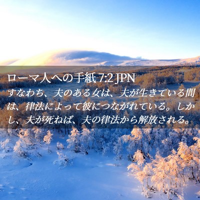 Picture 02 - ローマ人への手紙 7:2 JPN - すなわち、夫のある女は、夫が生き - Bible Verse Picture