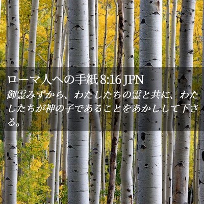 Picture 02 - ローマ人への手紙 8:16 JPN - 御霊みずから、わたしたちの霊と共 - Bible Verse Picture